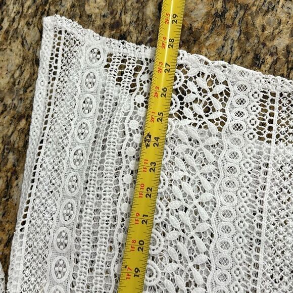Chico’s Cotton Novel Crochet Cecilia Long Sleeve Top In White Size L - Picture 9 of 9